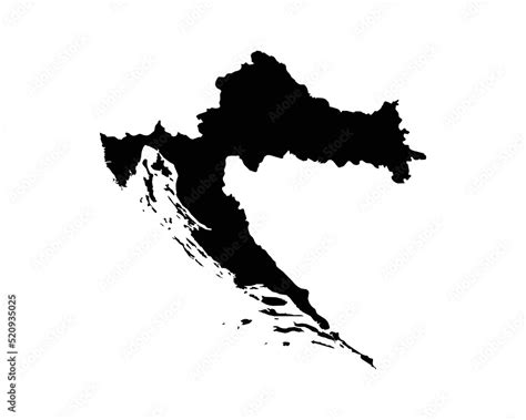 Croatia Map Croatian Country Map Black And White National Outline