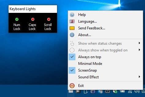 Display Virtual LED Indicators For Caps Lock Scroll Lock Or Num Lock