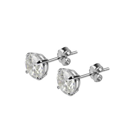 9ct White Gold Cubic Zirconia Stud Earrings By Katherine Swaine