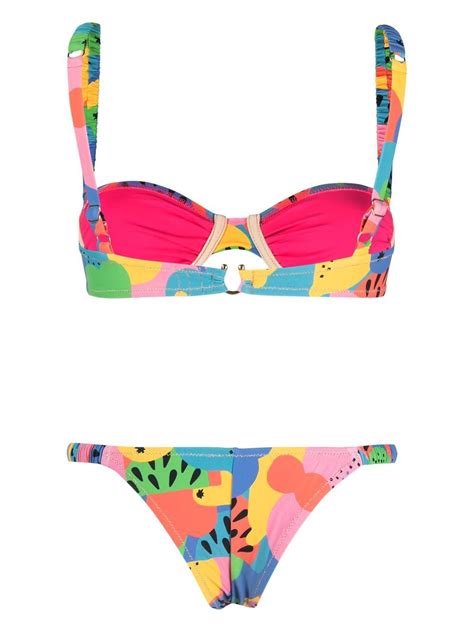 Reina Olga Graphic Print Bikini Farfetch