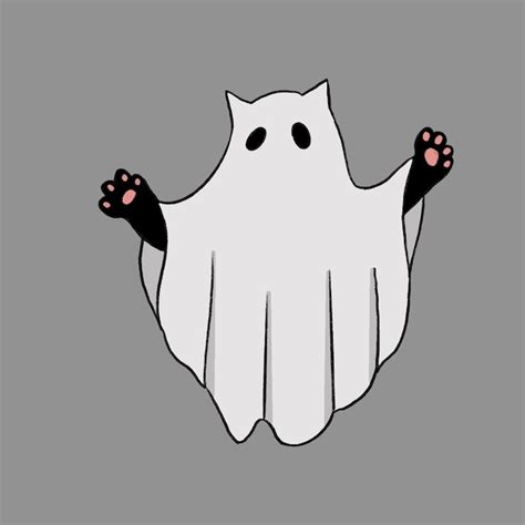 Como Desenhar Halloween Preto Gato Fantasma Vetor Ilustra O Desenhe