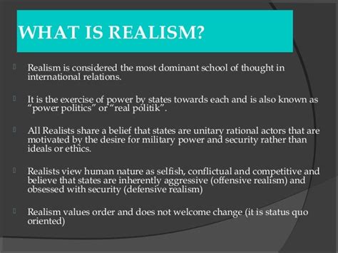 Realism Theory of IR