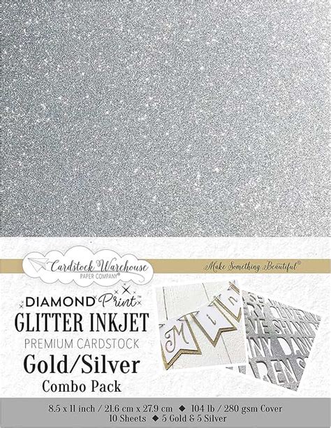 Amazon Silver Glitter Cardstock