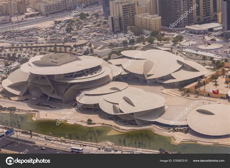 Aerial Shot National Museum Qatar Doha Stock Editorial Photo