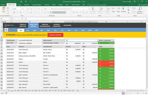 Planilha Livro Caixa Em Excel Controle De Entradas E Sa Das