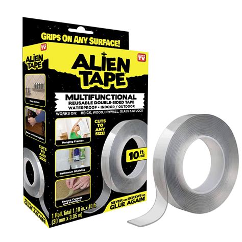 Alientape Nano Ruban adhésif double face multi usages amovible