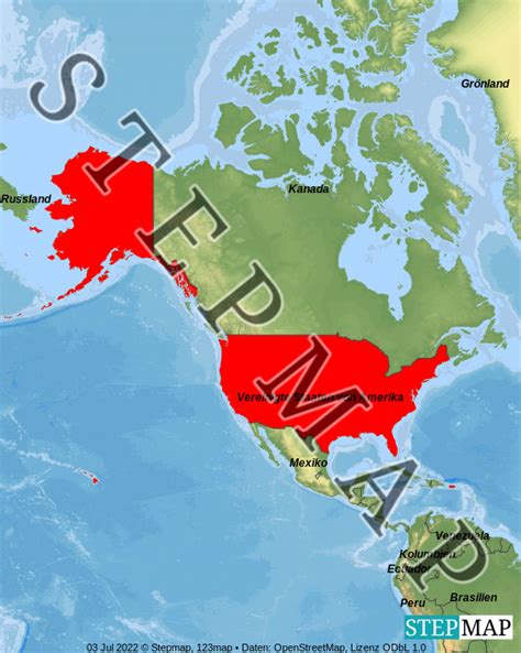 StepMap Nordamerika Landkarte für Nordamerika