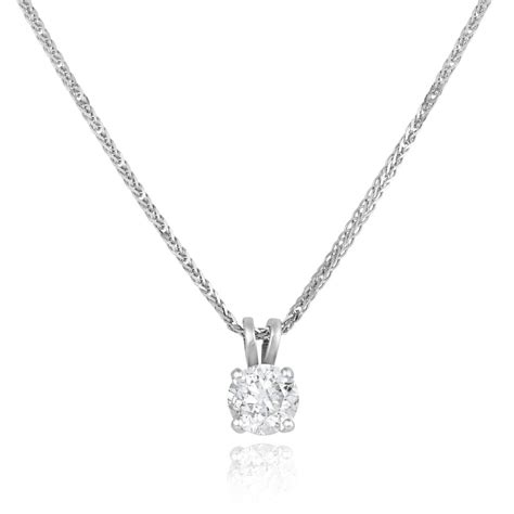 18ct White Gold 080ct Diamond Pendant From Colin Campbell And Co Online