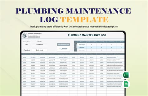 maintenance log templates  excel