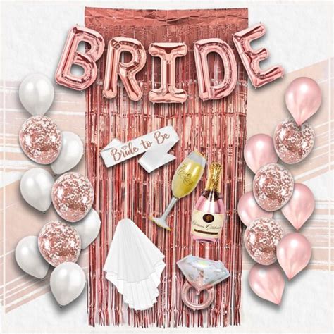 Bachelorette Party Decorations Kit Rose Gold Bridal Shower Etsy