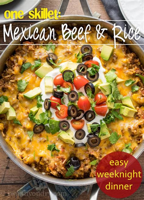 One Skillet Mexican Beef And Rice I Wash You Dry