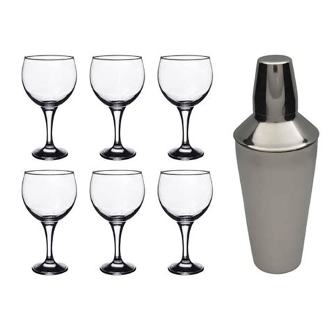 Rink Drink Gin Cocktail Shaker Set 645ml 7pc Uk