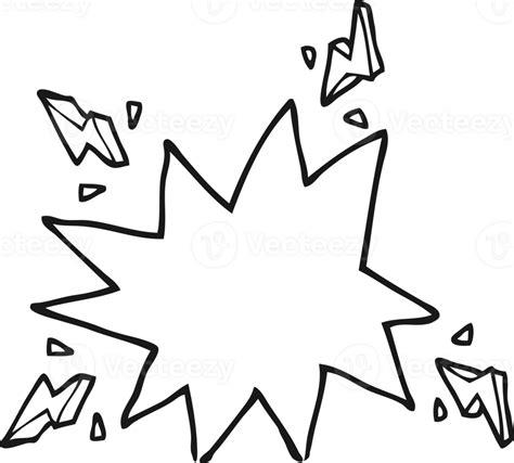 Hand Drawn Black And White Cartoon Electrical Sparks 45104801 Png