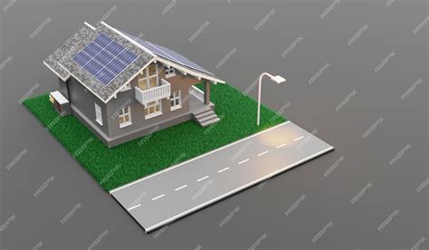 Premium Photo Smart Home Solar Photovoltaic Home Energy Saving Ecosystem Isometric Solar Home