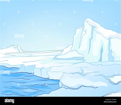 Cartoon Nature Landscape Arctic Stock Photo - Alamy