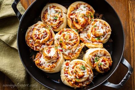 Cheesy Bbq Chicken Pizza Rolls Recipe Saving Room For Dessert