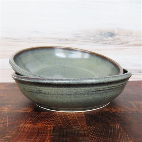 Stoneware Pasta Bowl Handmade Slate Stoneware Pasta Bowl Etsy