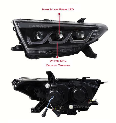 2011 2013 Toyota Highlander Kluger Triple Led Beam Headlights