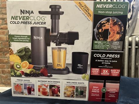 Ninja Neverclog Cold Press Juicer Charcoal Ebay