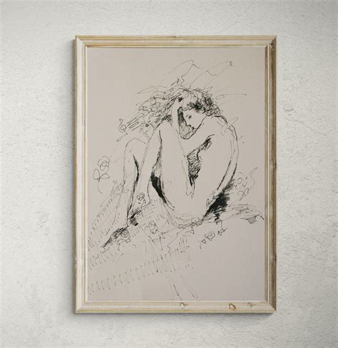 Venus Drawing Woman Portait Nude Woman Drawing Pen Drawing Original