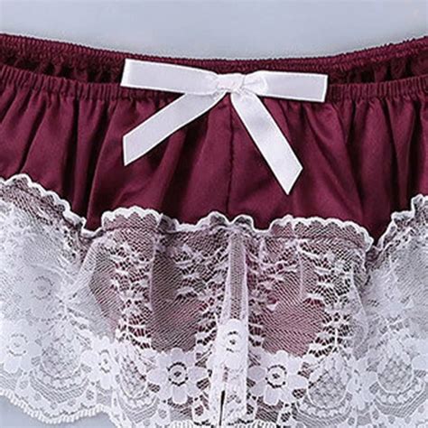G String Thong With See Through Lace Mini Skirt Trim Men S Lingerie Free Shipping