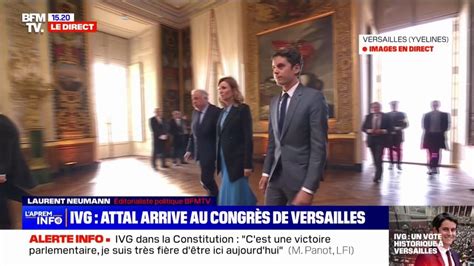 IVG dans la Constitution Gabriel Attal arrive au Congrès de Versailles