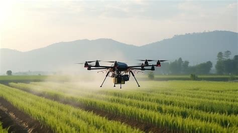 Premium AI Image | Modern smart farm with drone Agriculture drone fly ...