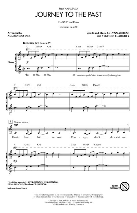 Journey To The Past By Audrey Snyder Sheet Music For SAB Choir At Sheet