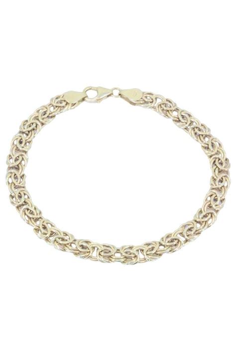 Bracelet Maille Plate Fantaisie Or 18k Occasion