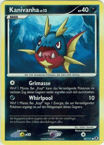 Pokemon Karte Aufstieg Der Rivalen Nr 58 111 Kanivanha Reverse Holo