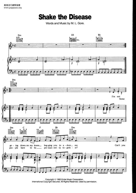 Depeche Mode Shake The Disease Sheet Music Pdf Free Score Download ★