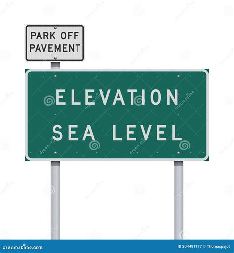 Elevation Sea Level Road Sign Cartoon Vector | CartoonDealer.com #204491177