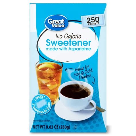 Great Value No Calorie Sweetener, 250 Count