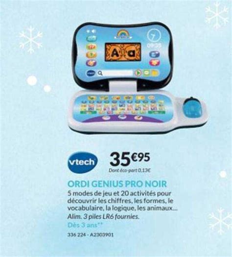 Promo Vtech Ordi Genius Pro Noir Chez Jouets Sajou Icatalogue Fr