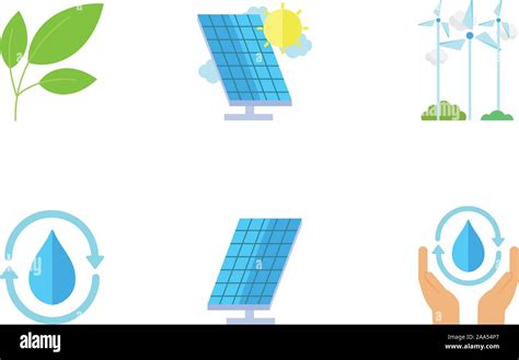 Ecology Renewable Environment Recycle Icons Collection Vector