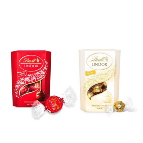 Lindt Lindor Milk Chocolate 200g And Lindt Lindor White Chocolate 200g