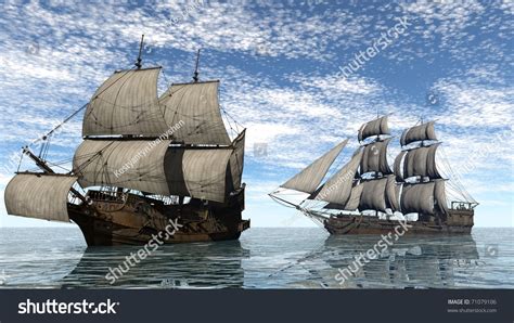 Two Ships In The Sea Stock Photo 71079106 Shutterstock