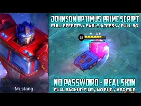 JOHNSON OPTIMUS PRIME SKIN SCRIPT EARLY ACCESS NO PASSWORD FULL