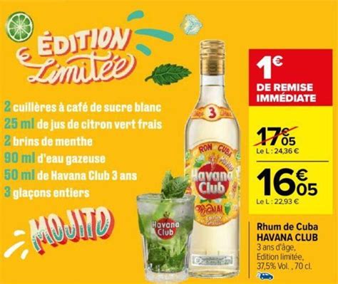 Promo Rhum De Cuba HAVANA CLUB Chez Carrefour