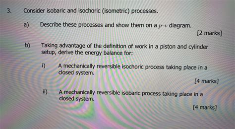 solved   isobaric  isochoric isometric cheggcom