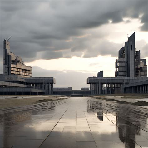 Brutalist Russian architecture captured in an overcast setti... by Mikko Raima - Playground