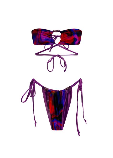 Sica Reversible Sliding String Bikini Set Purple Haze Etsy