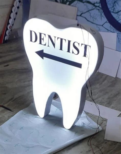 Dentist Led Sign Board Operating Temperature Degree C Size