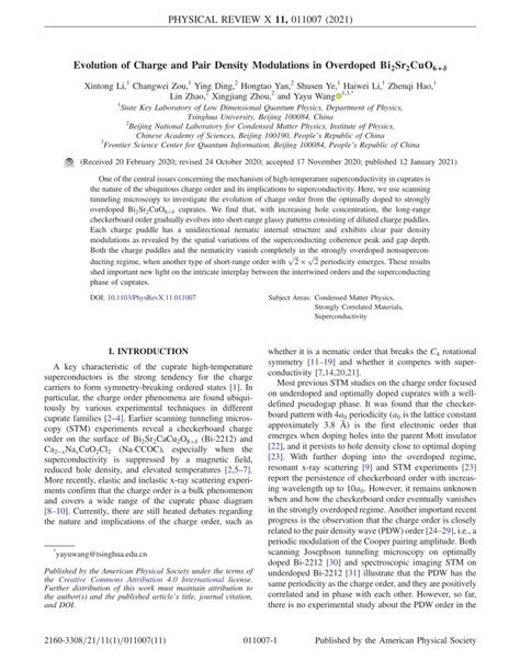 PDF Evolution Of Charge And Pair Density Modulations In DOKUMEN TIPS