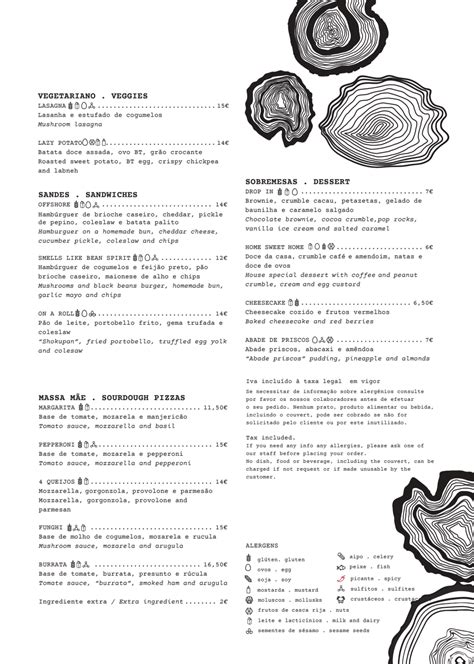 Carte et Menus 2023 Restaurante Jangada You the Sea Ericeira à