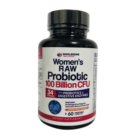 Wholesome Wellness Women S Raw Probiotic 100 Billion Cfu With Prebiotics And Digestive Enzymes 60