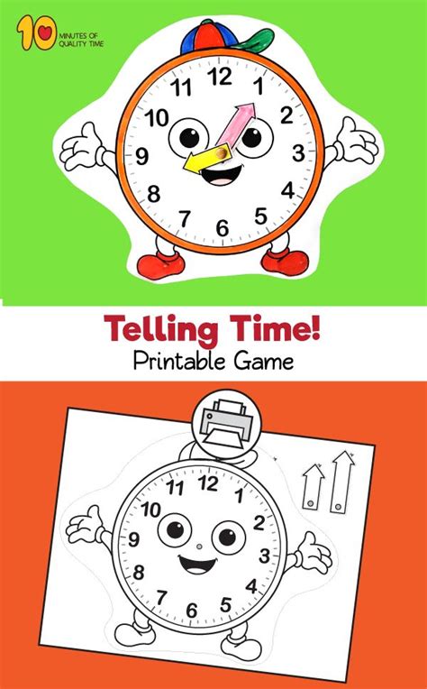 Telling Time Printable Game | Telling time printable, Printable games ...