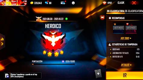 Subiendo A Heroico Estrellas En Free Fire Como Llegar A Heroico