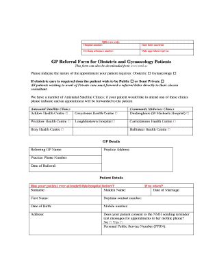 Fillable Online Gpbuddy Gp Referral Form For Obstetric And Gynaecology