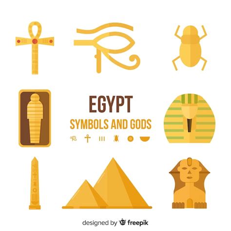 Free Vector | Egypt gods and symbols set